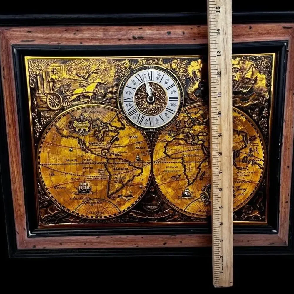 Vintage‎ Spartus World Map Clock – Retro Wall Clock